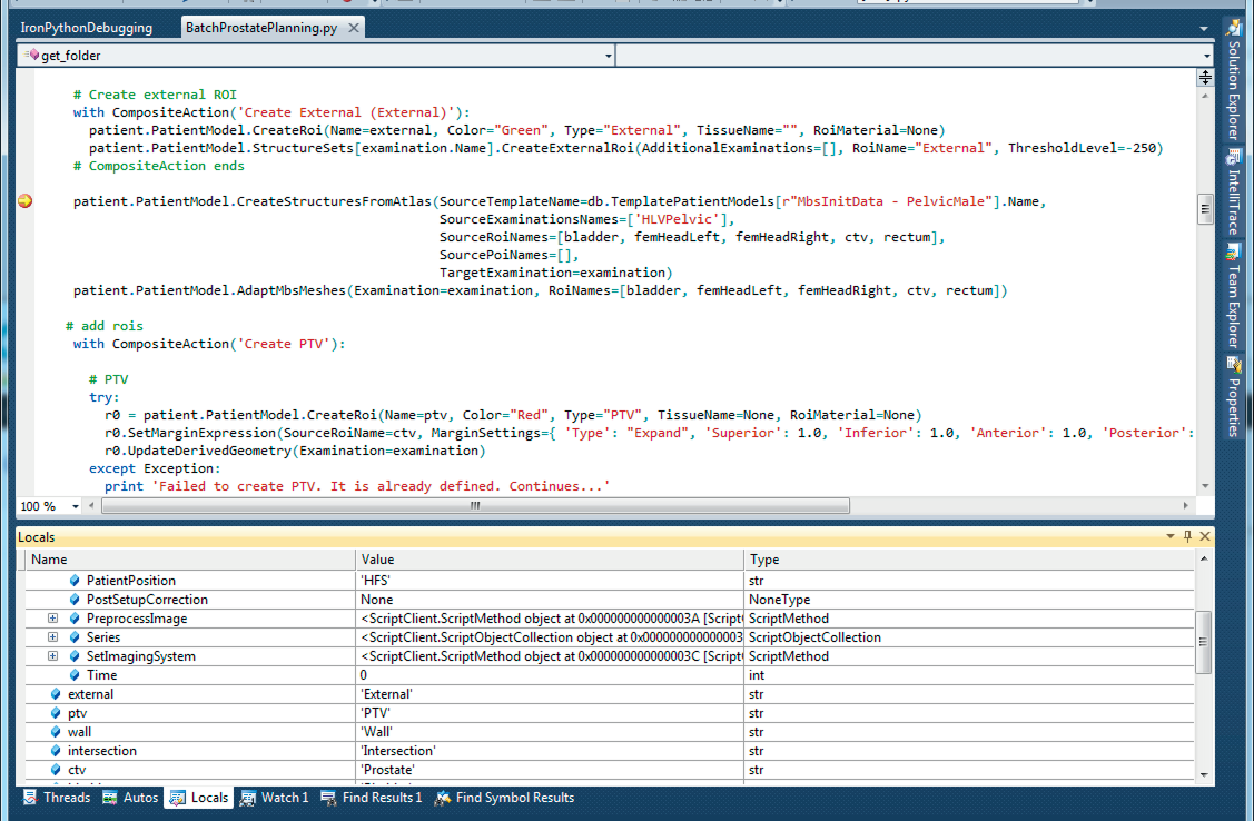 Debugging in Visual Studio